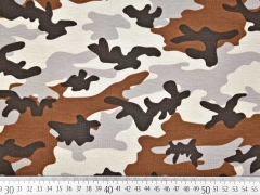 Jerseystoff Camouflage, beige braun