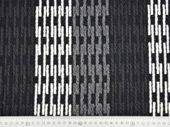 Strickstoff mit Struktur Mantelstoff wollige Haptik, schwarz grau