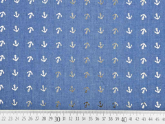 Jeansstoff Anker, goldfarbig jeansblau