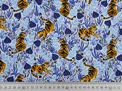 Jersey Tiger florales Muster, hellblau