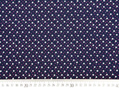 RESTSTCK 26 cm Musselin Double Gauze Punkte Kreuze, dunkelblau