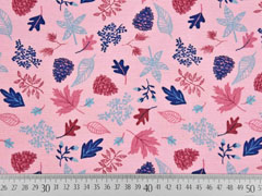 Dekostoff Bltter, rosa