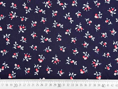 Baumwollstoff Blmchen Trachtenlook, dunkelblau