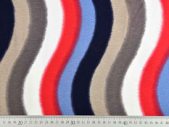 Viskosejersey geschwungene Streifen, rot beige
