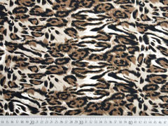 RESTSTCK 165 cm Blusenstoff Crepe Leopardenmuster, braun