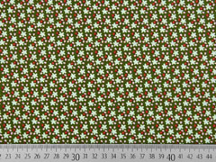 Baumwollstoff Streublmchen Bltter, khaki