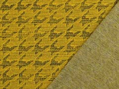 Strickstoff Jacquard gro�er Hahnentritt, schwarz ocker