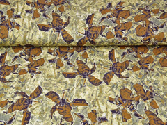 RESTST�CK 97 cm Viskosejersey abstraktes Blumenmuster, ocker