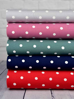 RESTST�CK 88 cm Jersey Punkte 1 cm, wei� dunkles altrosa