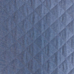 Steppstoff leichter Jeansstoff Doubleface 3-lagig wattiert, jeanblau