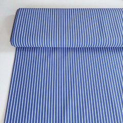 RESTST�CK 33 cm Baumwollstoff mit Stretch L�ngsstreifen, wei� mittelblau