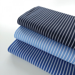 RESTST�CK 33 cm Baumwollstoff mit Stretch L�ngsstreifen, wei� mittelblau