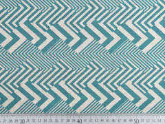 Dekostoff Leinenlook Zickzack grafisches Muster, mint
