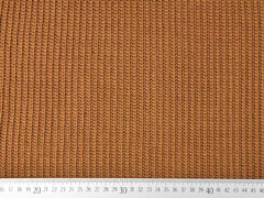 Strickstoff Baumwolle Halbpatent gerippt, terracotta braun