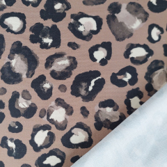 Canvas Stoff Baumwollstoff Leoparden Muster, schwarz braun