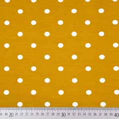 Jerseystoff Punkte 1 cm, wei ockergelb