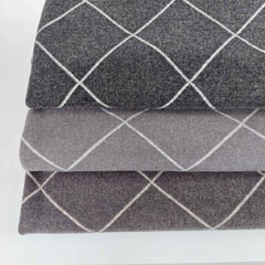 Jacquardjersey Strickstoff Rauten Gitternetz, cremewei� grauschwarz