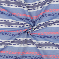 RESTST�CK 70 cm Baumwollstoff Streifen garngef�rbt Jacquard Bord�ren Neon Zickzack, neonorange jeansblau