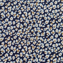 Blusenstoff Crepe Leopardemuster, beige wei dunkelblau