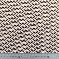 Viskosestoff Blusenstoff Gitternetz klein gemustert, beige schwarz weiss