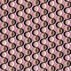 EINZELSTCK 90 cm Baumwollstoff mit Stretch grafisches Muster Kreise, rosa beige dunkelblau