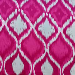 Baumwollstoff mit Stretch Rauten Ethnomuster, pink cremewei