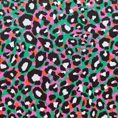 Viskosejersey Stoff kleines Leopardenmuster, pink grn