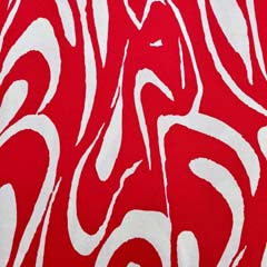 Viskosejersey Stoff abstraktes Muster, weiß rot