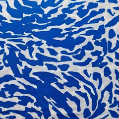 Viskosestoff Popelin Camouflage, kobaltblau wei