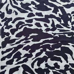 Viskosestoff Popelin Camouflage, dunkelblau wei