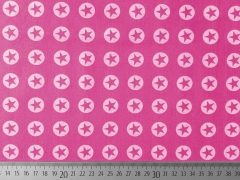 Baumwollstoff Sterne im Kreis 1,8 cm - weiss auf pastellpink
