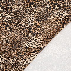 RESTST�CK 50 cm Sweatstoff Leopardenmuster, schwarz caramel braun