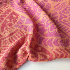 Jacquard Stoff Ornamente Strandtuch Stoff Beachwear Collection, orange rot flieder