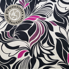 Silky Cotton Baumwollstoff Bltter Ornamente Florilegio Nobile - pink schwarz hellbeige- Made in Italy