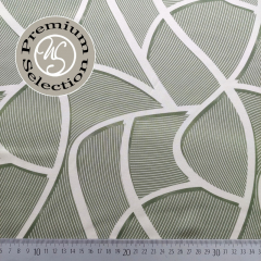 Viskose Satin Stoff grafisches Muster Linien, schilfgr�n ecrue - Made in Italy