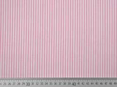 Baumwollstoff Streifen 3 mm garngefrbt, wei rosa