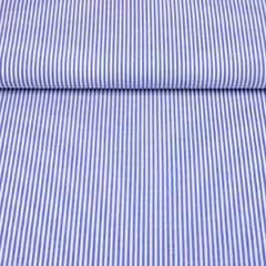RESTST�CK 29 cm Baumwollstoff Streifen 3 mm garngef�rbt, mittelblau weiss