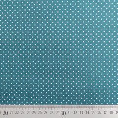 Baumwollstoff kleine Punkte beschichtet Petite Dots, wei petrol