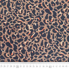 Baumwollstoff Leopardenmuster, schwarz terracotta hellbraun