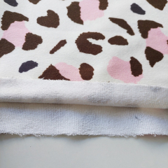 Frottee Stoff Leo-Muster rosa-braun Handtuchfrottee f�r Strandt�cher & Badem�ntel