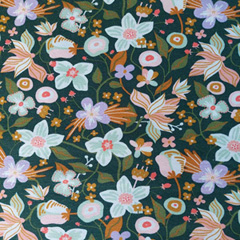 RESTSTCK 138 cm Soft Sweatstoff Blumen, dunkelgrn