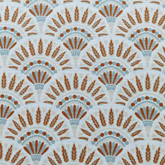 Canvas Stoff Fchermuster Boho Style, wei