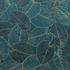Canvas Stoff tropische Blätter Bananenblätter, jadegrün (dunkelgrün)