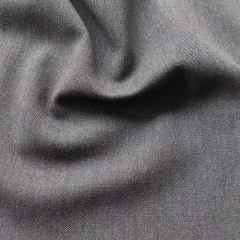 Gabardine Hosen Stoff 2-Way Stretch Wool Touch, mittelgrau meliert