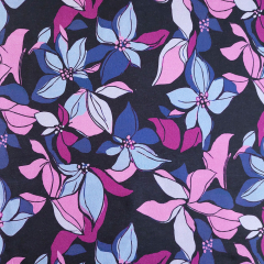 Sweatstoff Blumen Bltter, lilablau beere blauschwarz