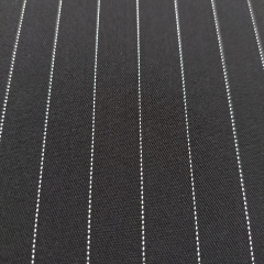 RESTST�CK 115 cm Webware mit Stretch Nadelstreifen Hosenstoff, schwarz wei�