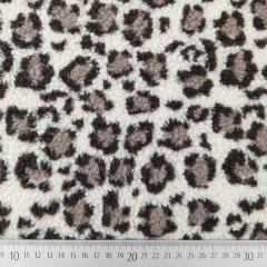 RESTST�CK 77 cm Teddyfell Teddyfleece Leopardenmuster, taupe dunkelbraun hellbeige