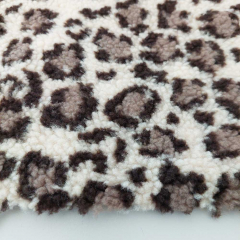 RESTST�CK 77 cm Teddyfell Teddyfleece Leopardenmuster, taupe dunkelbraun hellbeige