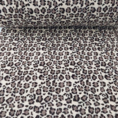 RESTST�CK 77 cm Teddyfell Teddyfleece Leopardenmuster, taupe dunkelbraun hellbeige