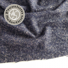 Wollmisch-Tweed zweifarbig dunkelblau beige - Made in Italy